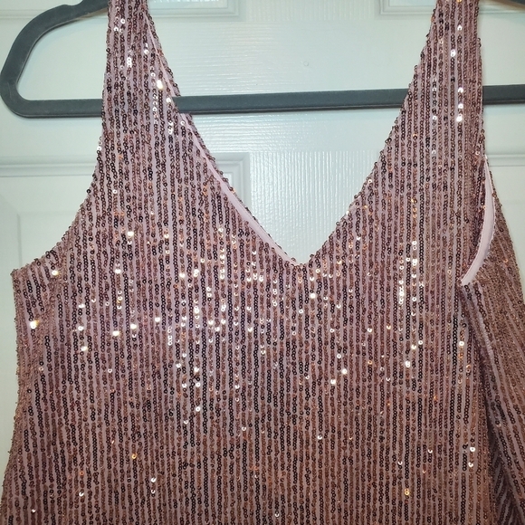 Loft Pink Sequin Top Sz S - Picture 2 of 9